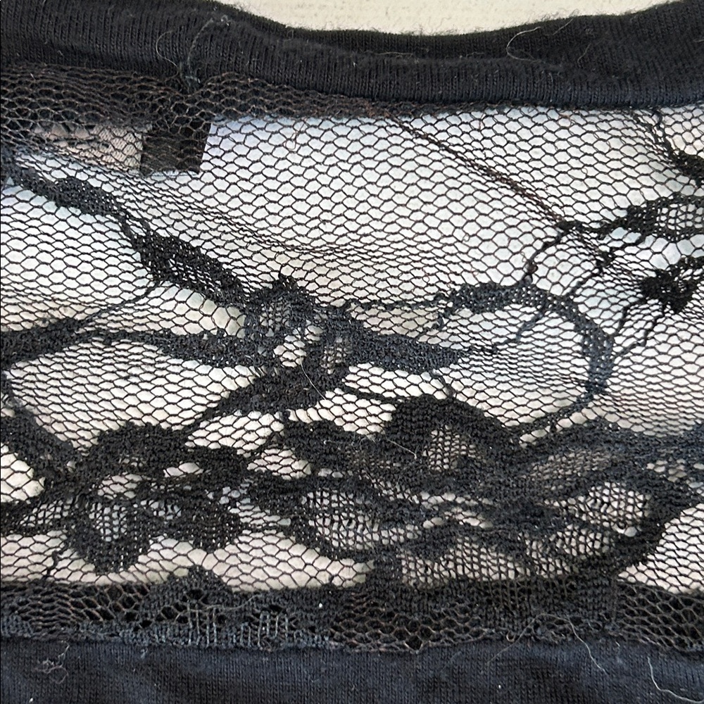 B.L.E.U. Black and Cream Ombre Studded Scoop Neck Tee - Picture 6 of 6